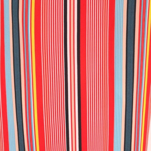 NWT Alice +‎ Olivia Kalia Red Multicolor Striped Halter Tieback Mini Dress LARGE - Picture 13 of 16